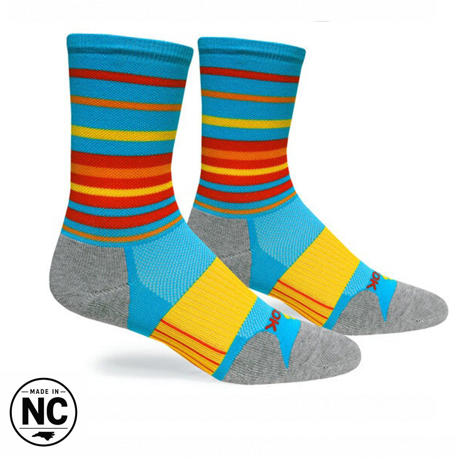 Blue & Yellow Hyper Stripe Crew