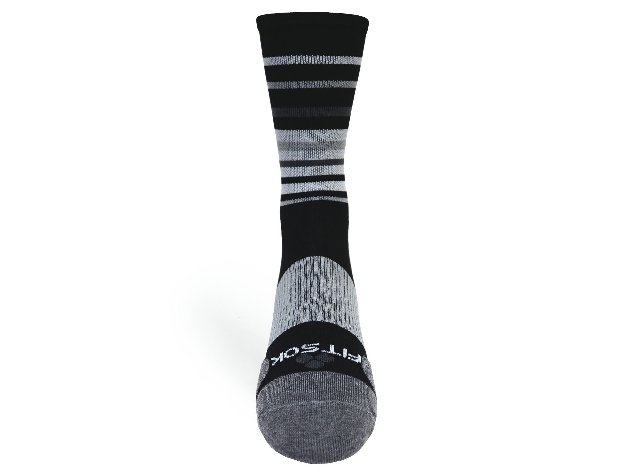Black & Grey Hyper Stripe Crew (1 pair pack)