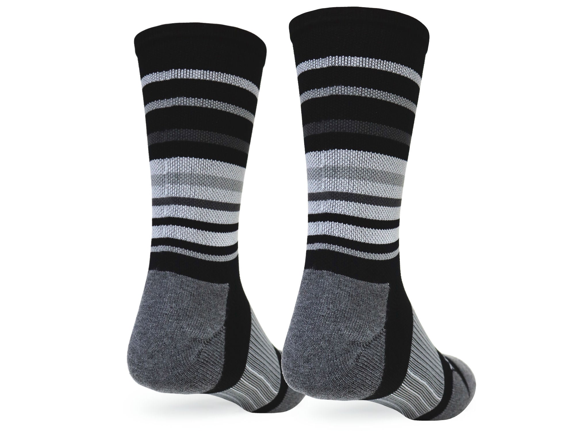 Black & Grey Hyper Stripe Crew (1 pair pack)
