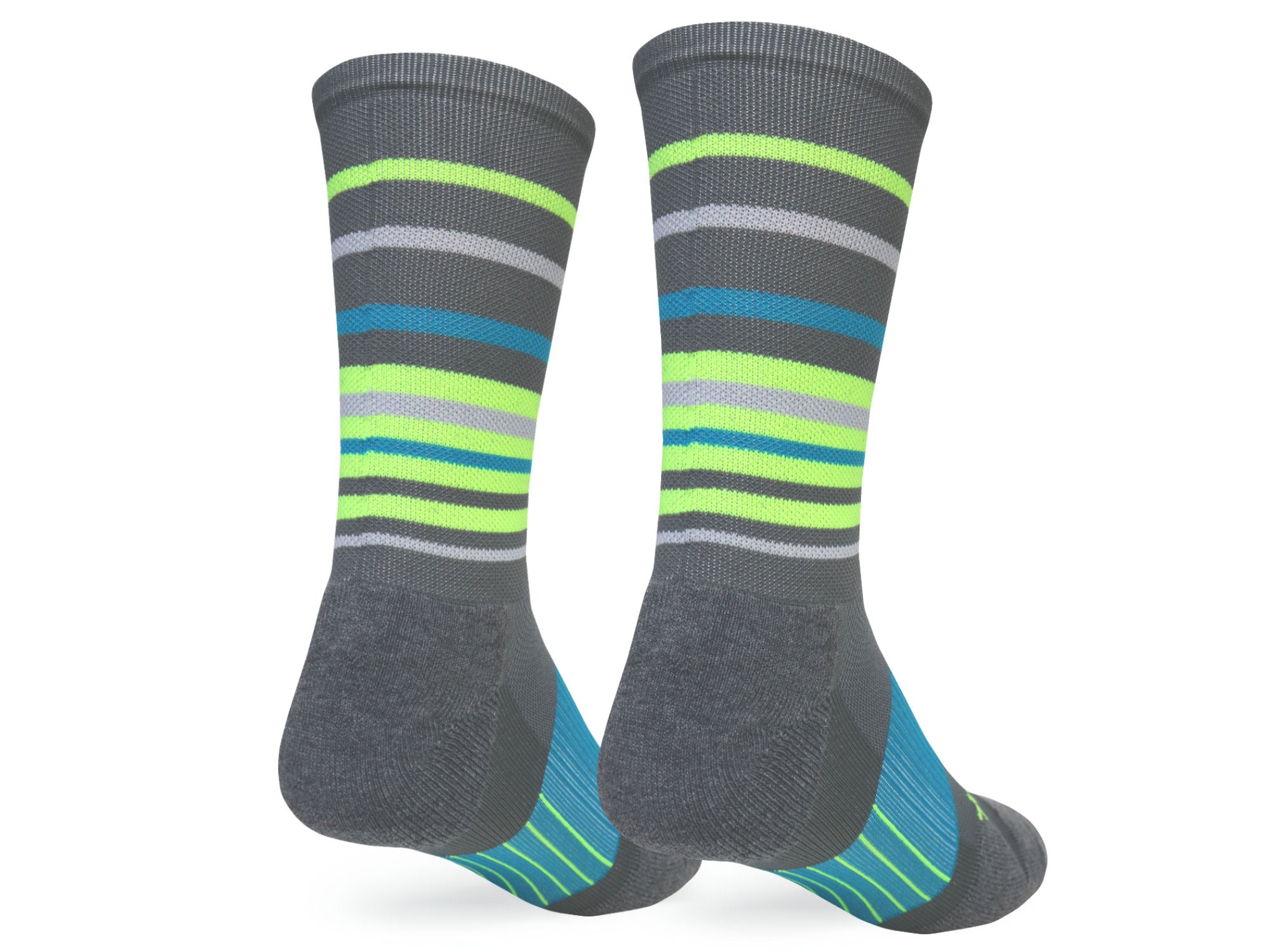 Grey & Blue Hyper Stripe Crew (1 pair pack)