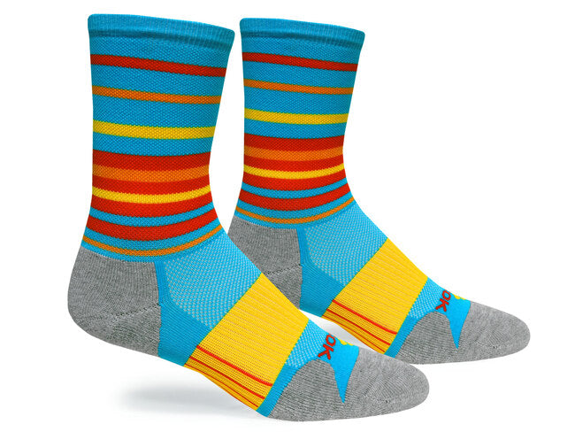Blue & Yellow Hyper Stripe Crew (1 pair pack)