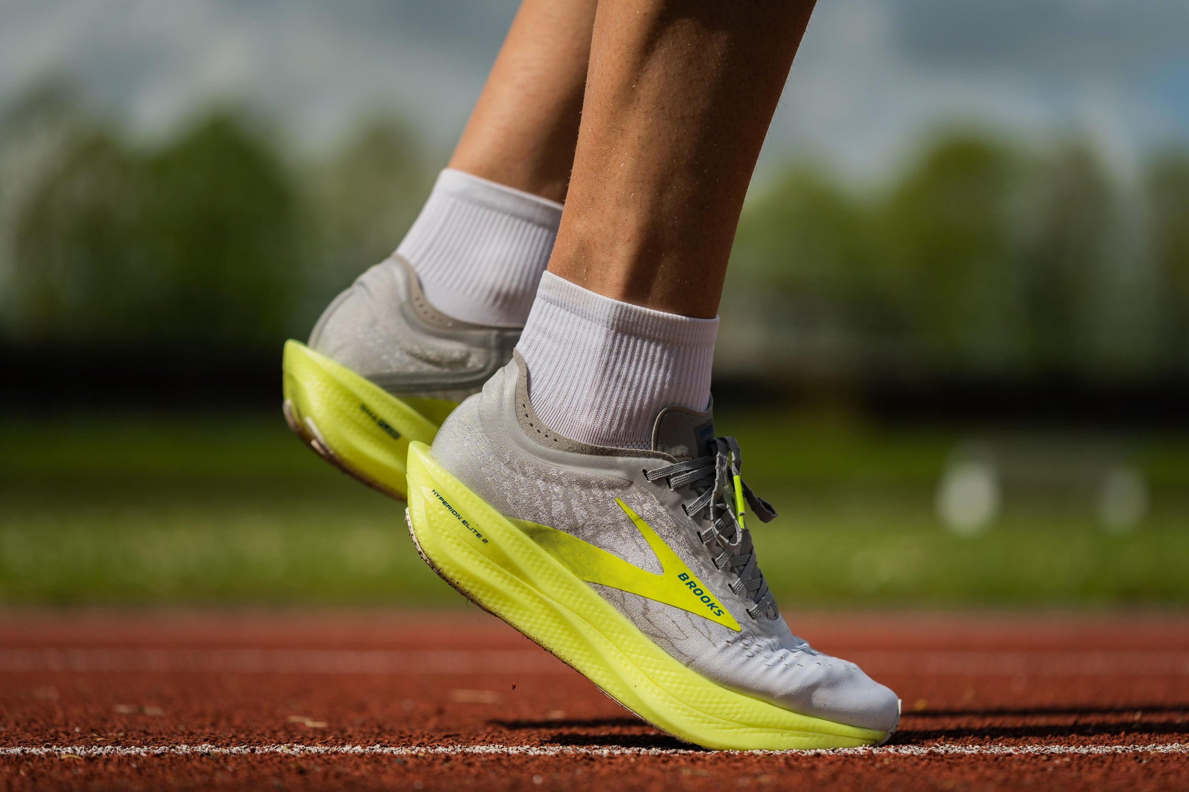 Running Shoes on a track