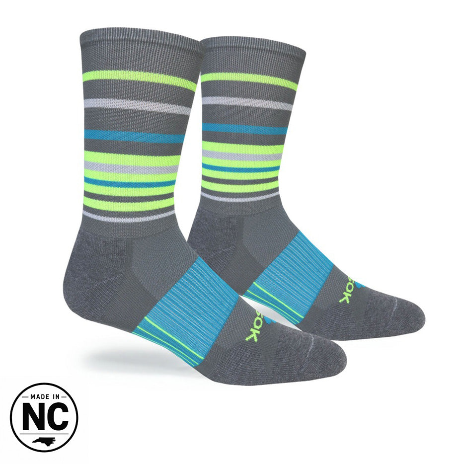 Grey & Blue Hyper Stripe Crew