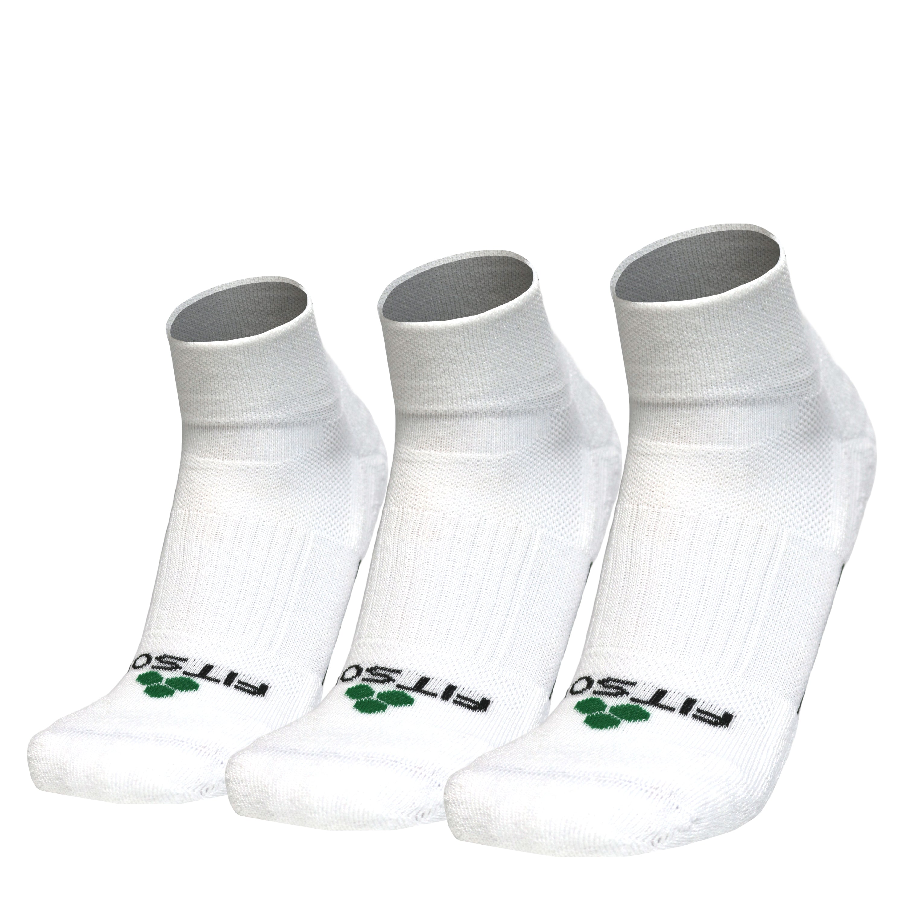 W Face 3-Pack Socks (ホワイト,ネイビー,グリーン) CF2 Cushion Qtr White (3 pair pack) Running Socks | Fitsok
