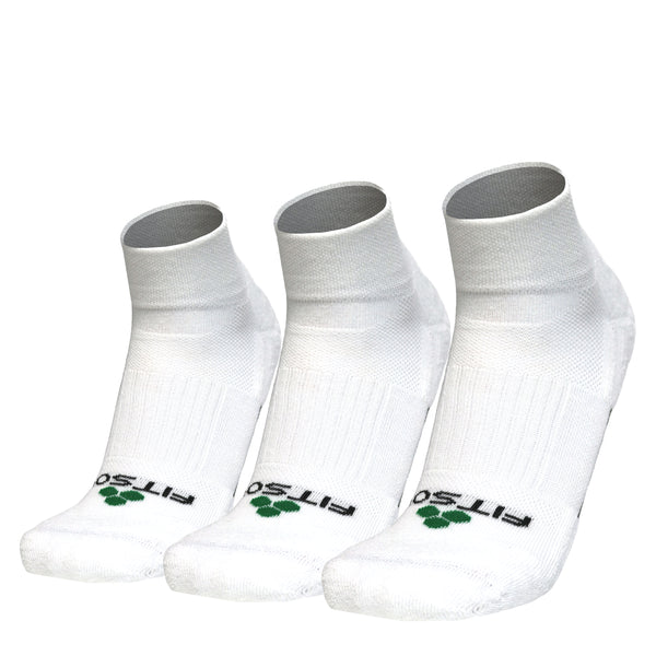 W Face 3-Pack Socks (ホワイト,ネイビー,グリーン) CF2 Cushion Qtr White (3 pair pack) Running Socks | Fitsok