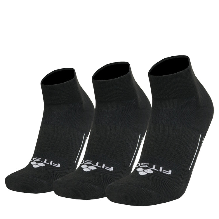 CF2 Cushion Quarter Black (3 pair pack)