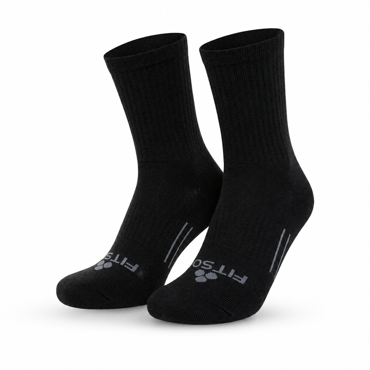 CF2 Crew Black Running Socks | Fitsok