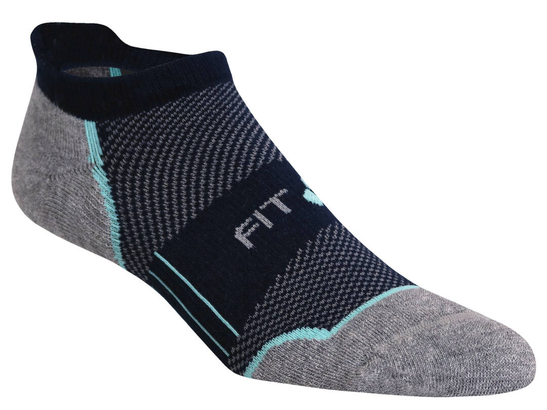 SR8 Mid-Weight Tab (Navy & Mint) Runner Socks